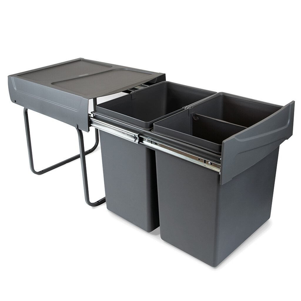 Balde Lixo Recycle 2x20L Antracite — vista 1